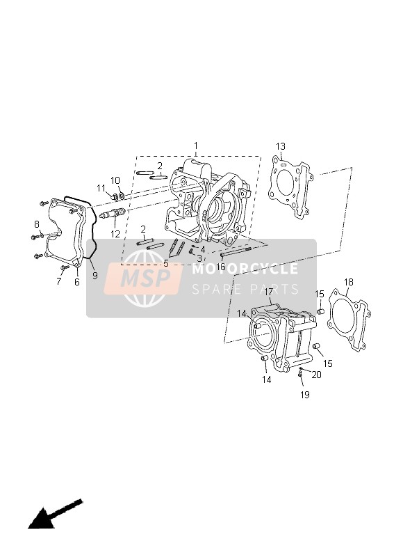 Yamaha YP125R 2014 Cilindro per un 2014 Yamaha YP125R